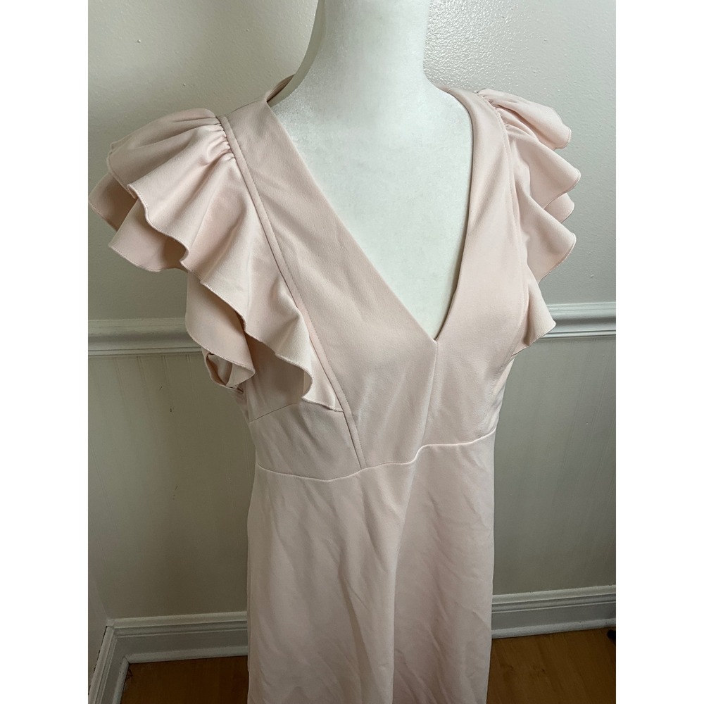 Tommy Hilfiger Pink Ruffle Sleeve V Neck‎ Dress Women Size 10 - Picture 3 of 10